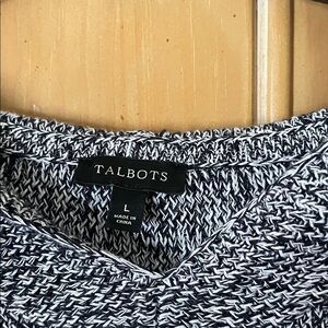 Talbots Black and White Women's Sweater with hoodie